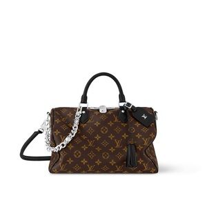Louis Vuitton Black and Brown Monogram Satchel